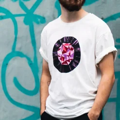 Afrikan tähti Pelimerkki-t-paita unisex luonnonvalkoinen
