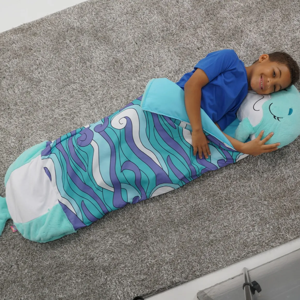 Jayatplay Happy Nappers pehmo-makuupussi Delfiini M