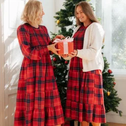 Ma-ia Family Kaarina-mekko Ristikko tummanpunainen