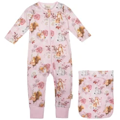 Ma-ia Family Metsäneläimet-pyjama vauvalle roosa