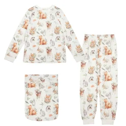 Ma-ia Family Metsäneläimet-pyjama luonnonvalkoinen