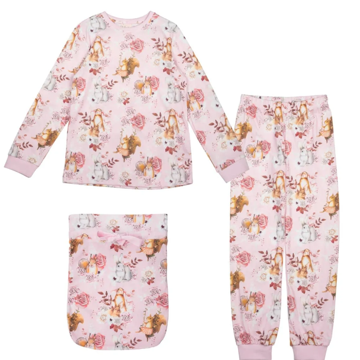 Ma-ia Family Metsäneläimet-pyjama roosa