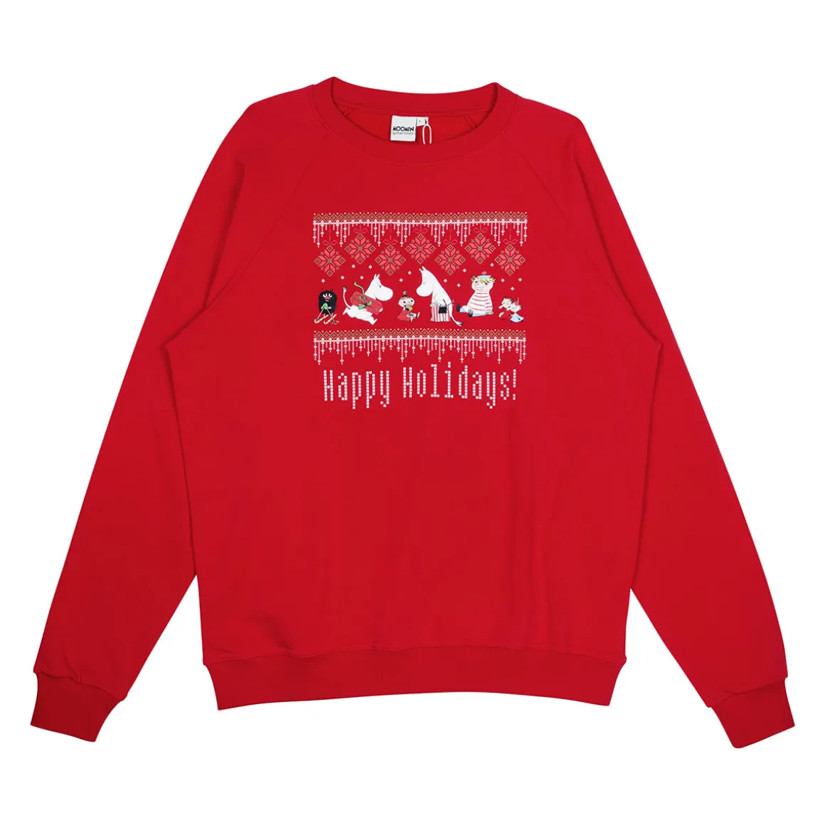 Muumi Ami-collegepaita Happy Holidays punainen