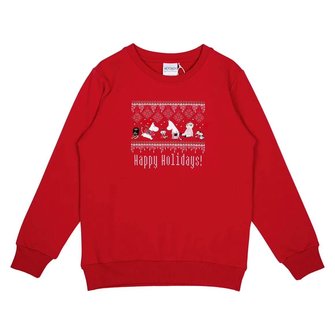 Muumi Happy Holidays -paita punainen