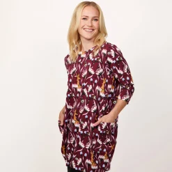 Muumi Ira-tunika Magnolia tummanpunainen