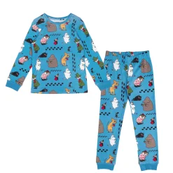 Muumi Jalanjälkiä-pyjama sininen