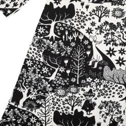 Muumi Jenni-mekko Puisto mustavalkoinen