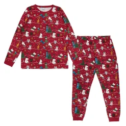 Muumi Juhla-pyjama miesten tummanpunainen