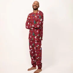 Muumi Juhla-pyjama miesten tummanpunainen