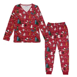 Muumi Juhla-pyjama naisten tummanpunainen