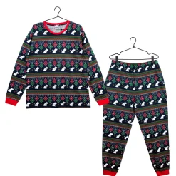 Muumi Ornamentit-pyjama miesten malli tummansininen