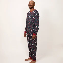 Muumi Ornamentti-pyjama miesten tummansininen