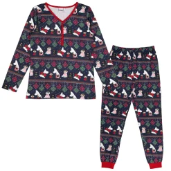 Muumi Ornamentti-pyjama naisten tummansininen