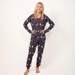 Muumi Ornamentti-pyjama naisten tummansininen