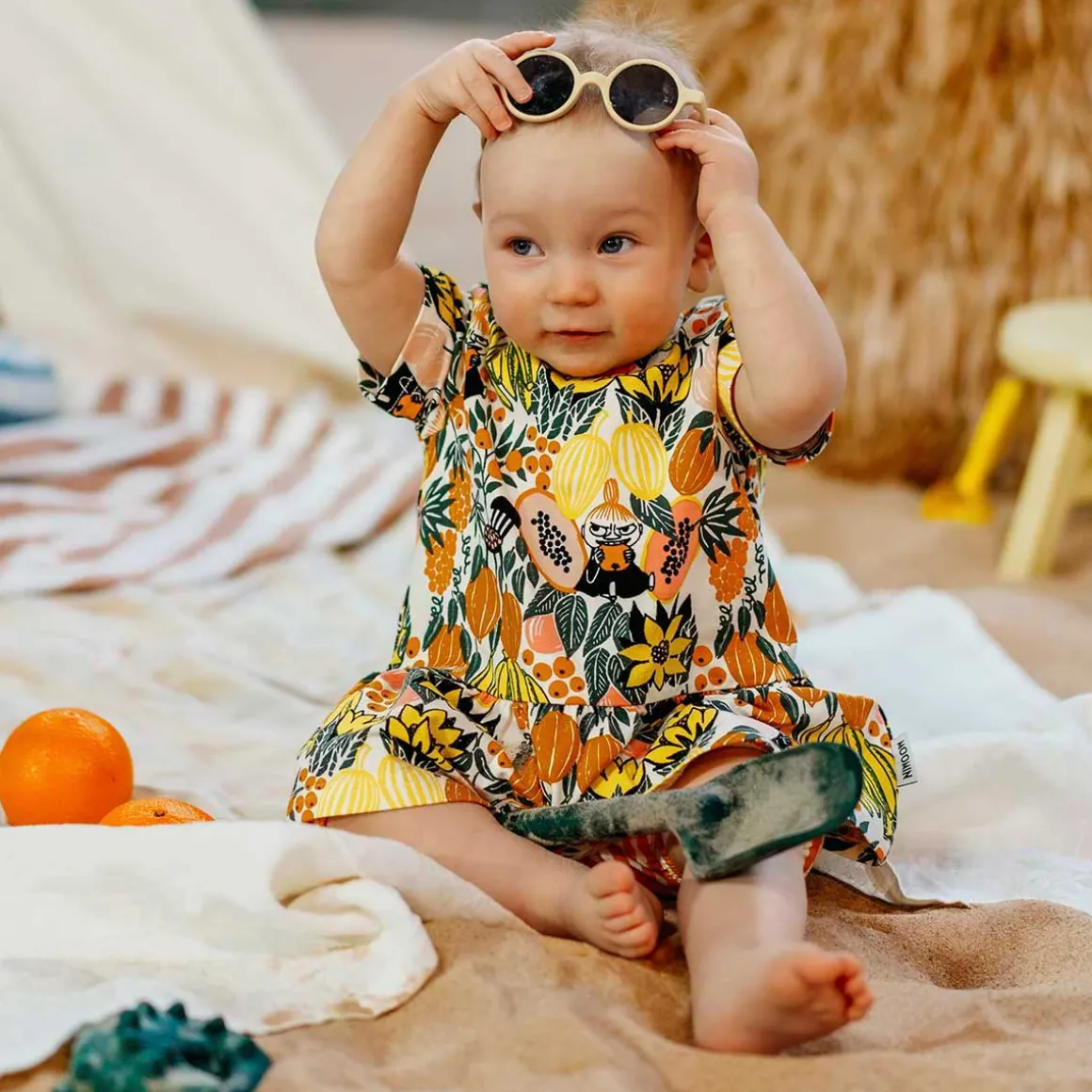 Muumi Papaija-mekko vauvalle keltainen