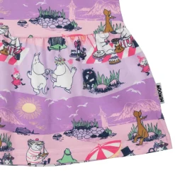 Muumi Rantapäivä-mekko vauvalle lyhythihainen laventeli