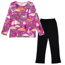 Muumi Sadonkorjuu-pyjama pitkähihainen vadelma