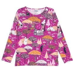 Muumi Sadonkorjuu-pyjama pitkähihainen vadelma