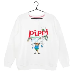 Peppi Pitkätossu Enni-collegepaita Vahvin valkoinen