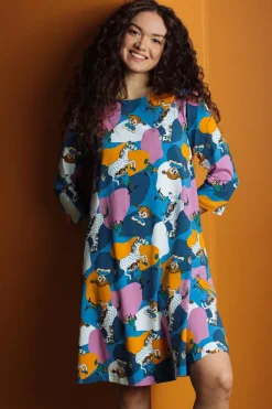 Peppi Pitkätossu Jenni-mekko Laikku sininen