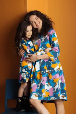 Peppi Pitkätossu Jenni-mekko Laikku sininen