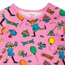 Peppi Pitkätossu Juhla-Peppi-mekko vauvalle vaaleanpunainen