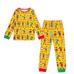 Peppi Pitkätossu Peppi ja ystävät -pyjama keltainen