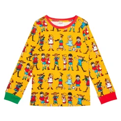 Peppi Pitkätossu Peppi ja ystävät -pyjama keltainen