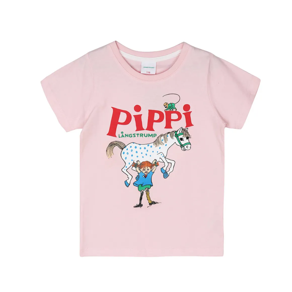 Peppi Pitkätossu Peppi-klassikko-t-paita vaaleanpunainen
