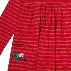 Peppi Pitkätossu Toverukset-mekko punainen/kulta